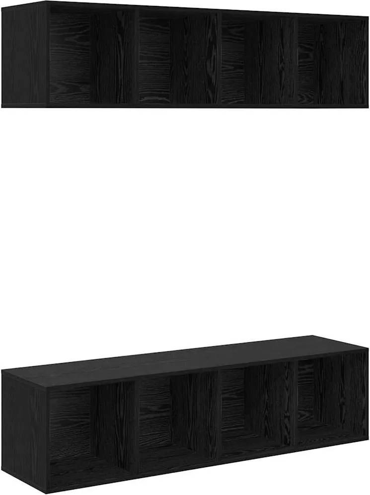 vidaXL TV szekrény garnitúra 2 pcs Fekete tölgy 37 x 37 x 142,5 cm