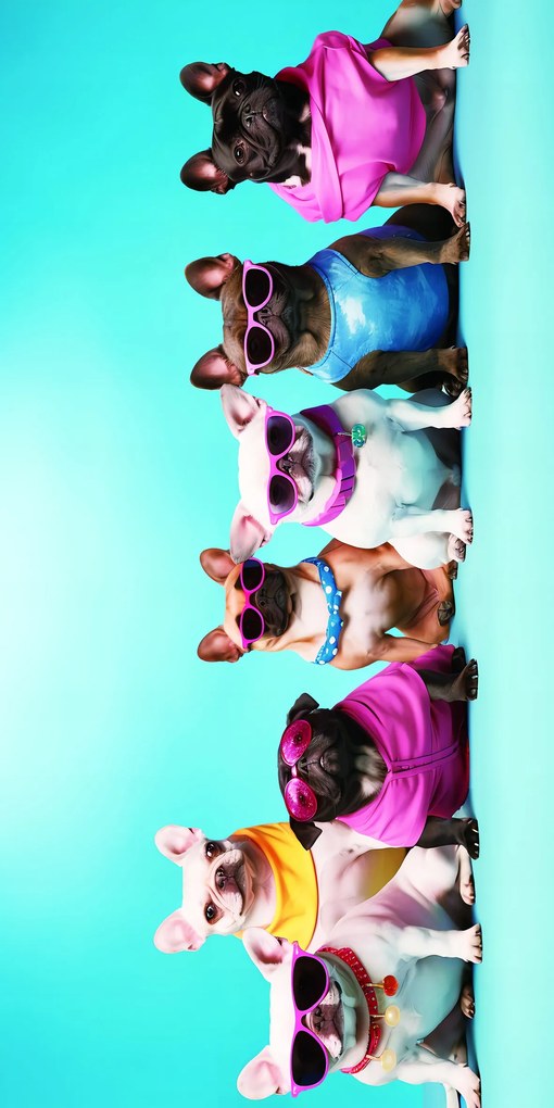 Strandtörölköző Fürdőlepedő XXL 100x180 Nyári Gyorsan száradó Színes Bulldog