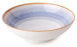 24 darabos étkészlet, kék/narancssárga, porcelán