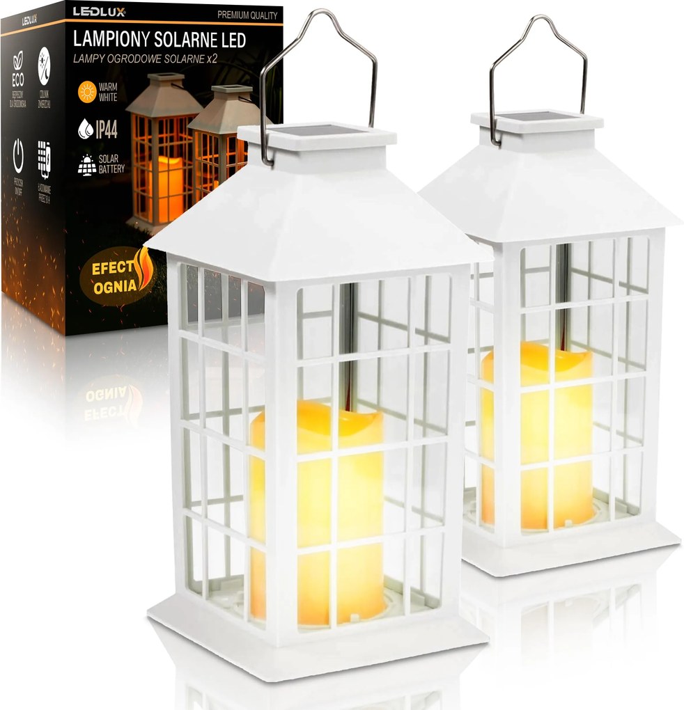 2x LED-es kerti lámpa Napelemes lampion mécses