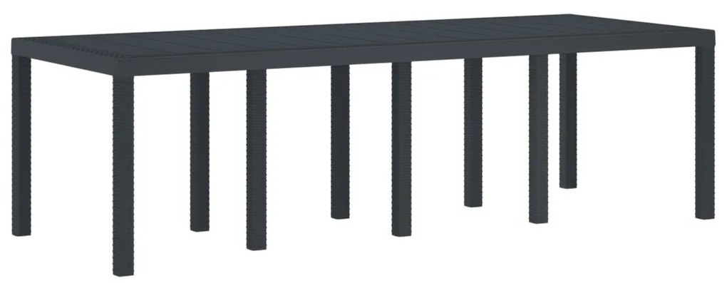 Kertasztal Antracit 250x100x73 cm Poly Rattan