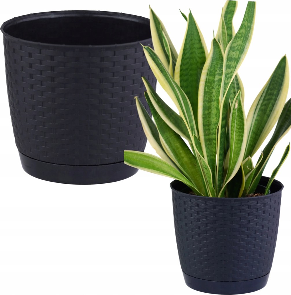 Virágtartó állvány alacsony kerek rattan 14,5cm virágtartó állvány