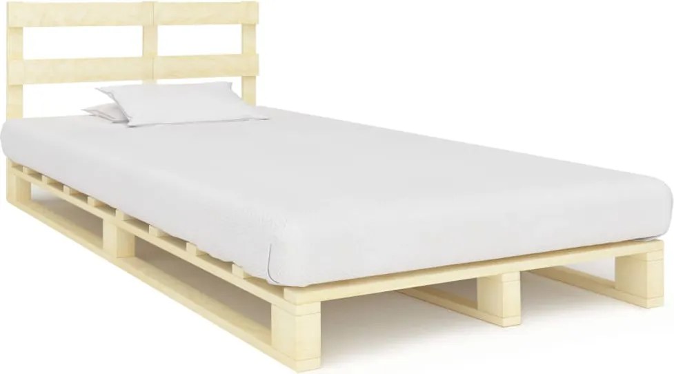 vidaXL tömör fenyőfa raklap ágykeret 120 x 200 cm