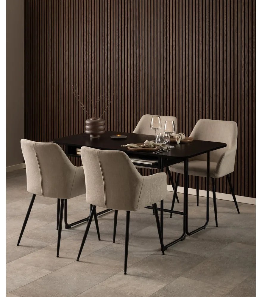 Bézs kárpitozott karfás étkezőfotel szett 2 db-os Lizzy – Actona