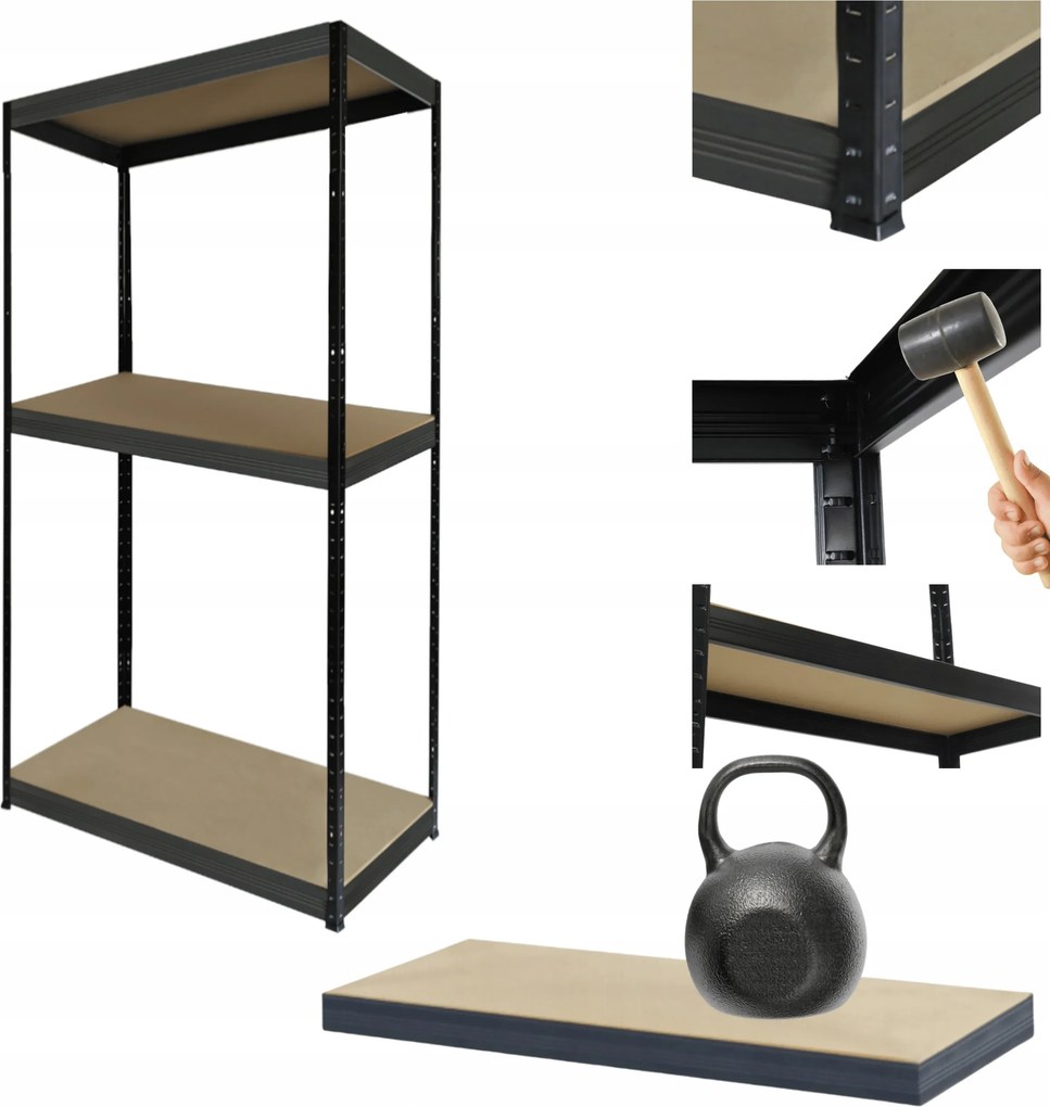 Tárolószekrény fém Black Helios 106x60x60cm 3Px175kg Pl