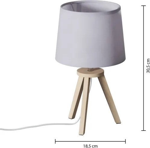 Atmosphera - TRIPOD asztali lámpa 1xE14/40W/230V fenyő/szürke
