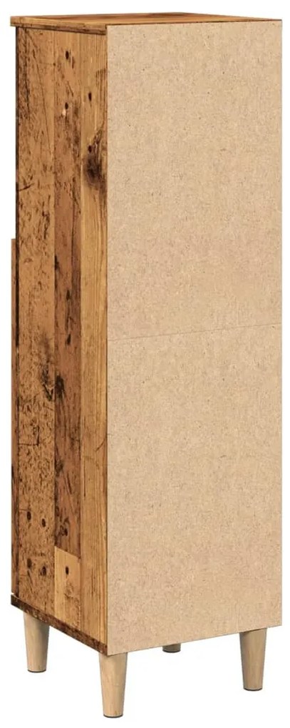 antik fa színű szerelt fa fürdőszobaszekrény 30 x 30 x 100 cm