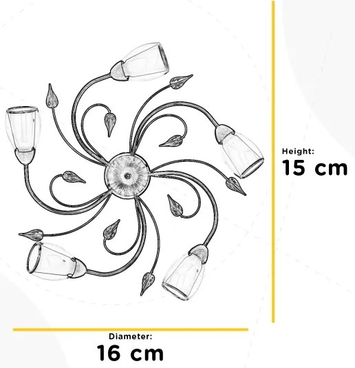 ONLI - Mennyezeti lámpa LILIANA 5xE14/6W/230V