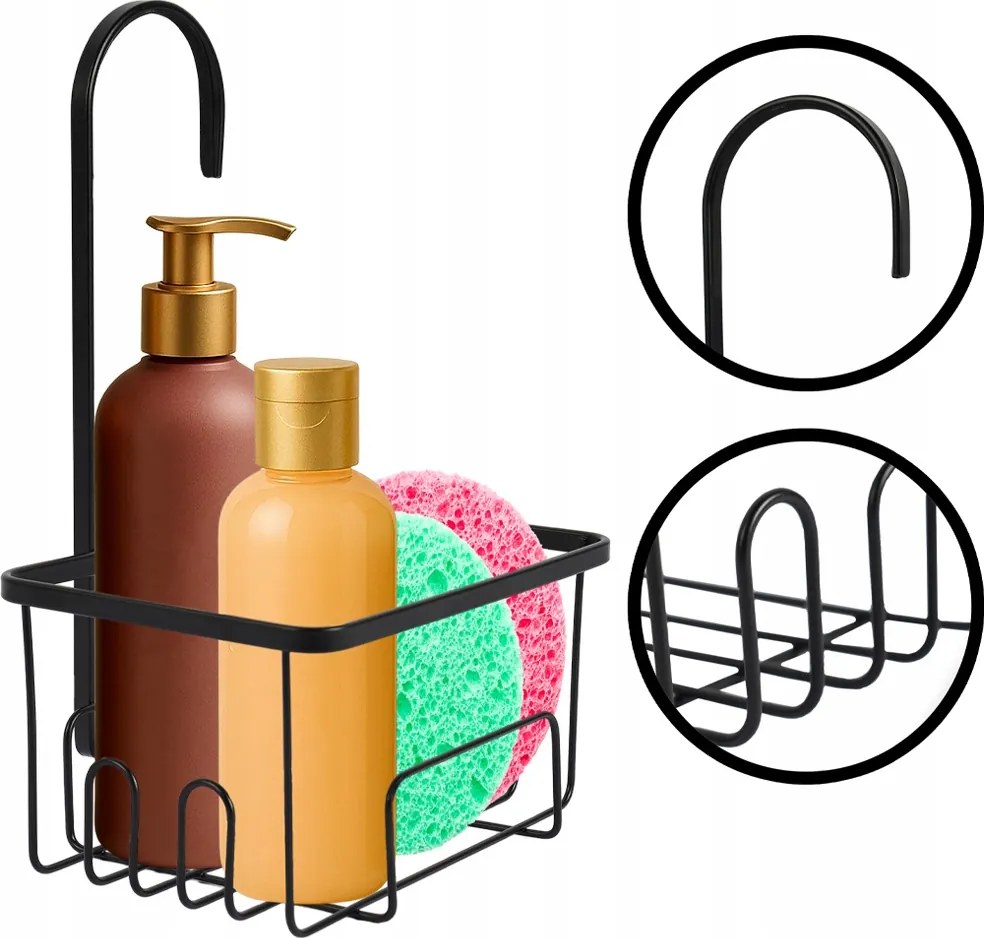 Akkumulátoros Polc Fekete Fürdőszobai Apróságok Tárolására