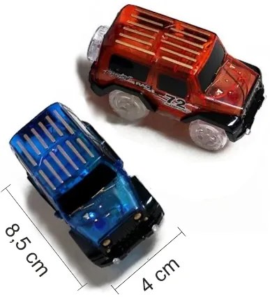 Kisautó világító autópályához - 6 cm széles - piros