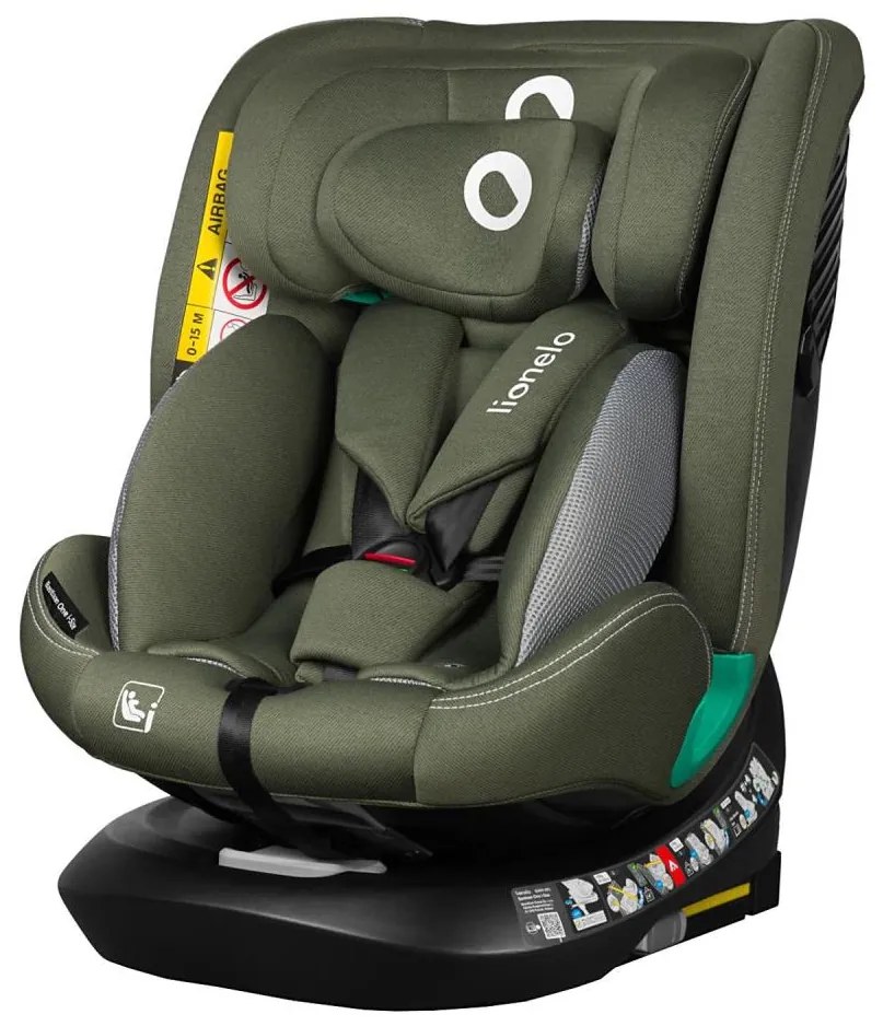 Lionelo - Forgatható autósülés bázissal BASTIAAN ONE i-Size 40-150 cm Olívazöld