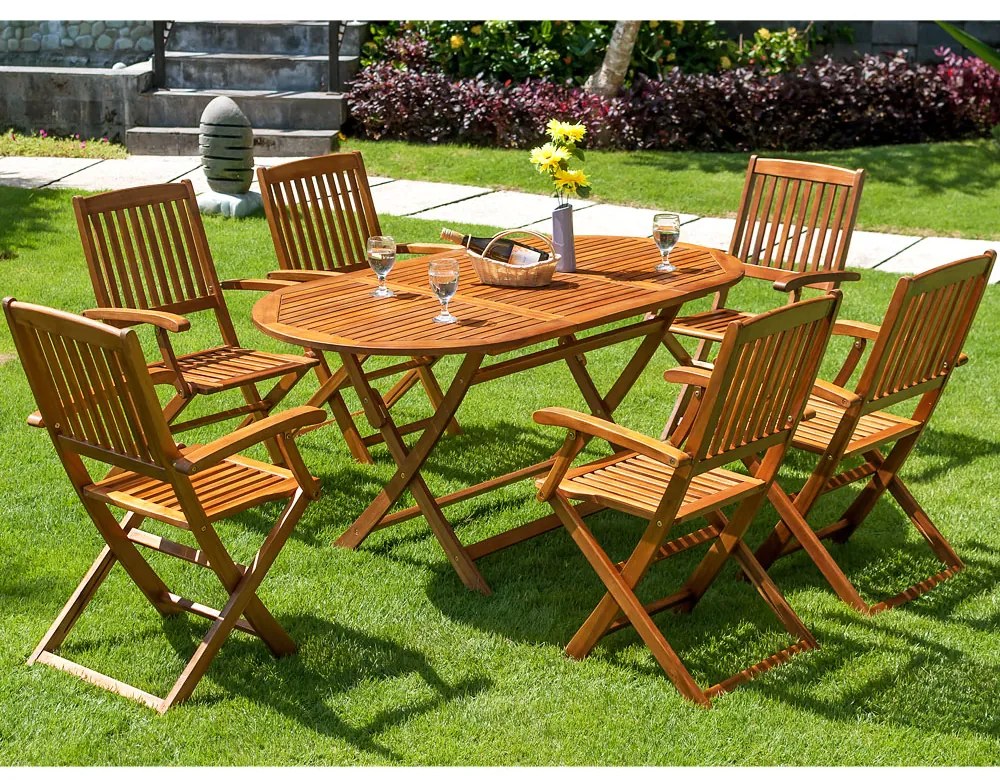 Deuba Boston 1+6 fa garnitúra - akác