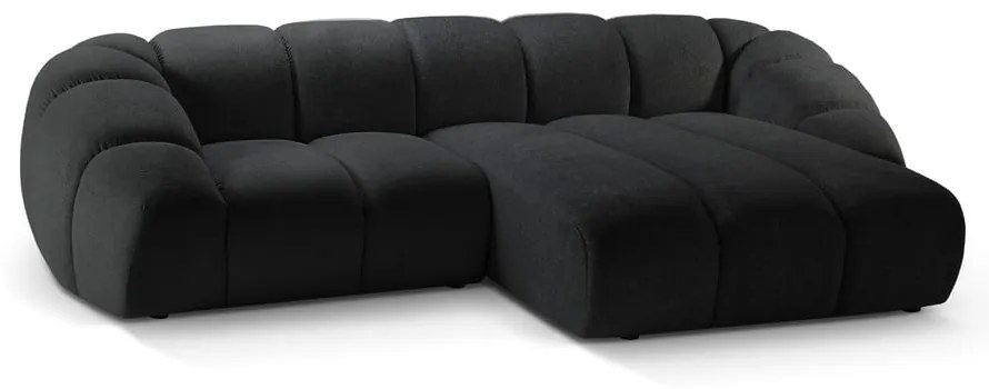 Fekete sarokkanapé (jobb oldali) Diana – Micadoni