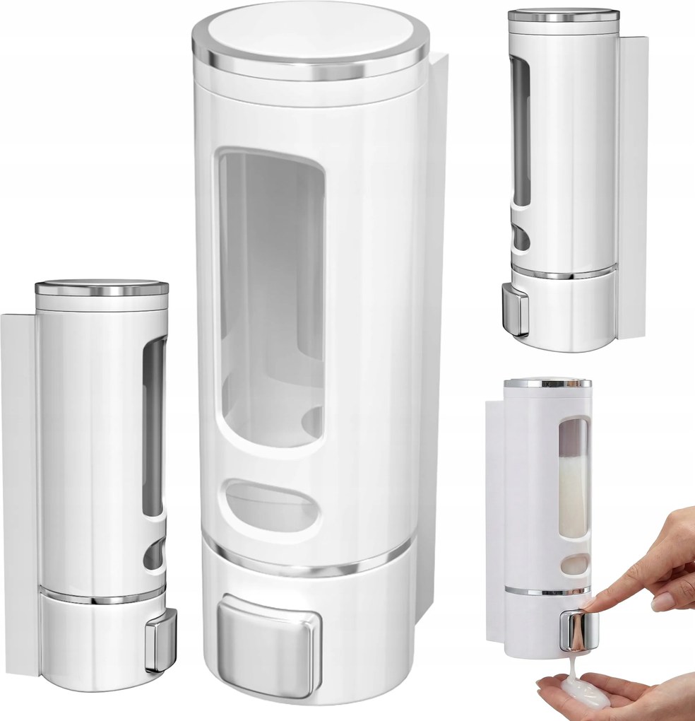 Fehér Fali Szappan Adagoló Folyékony Gél Sampon