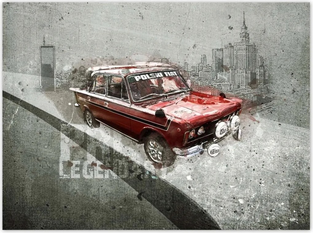 Poszterek 135x100 Piros Nagy Fiat 125p