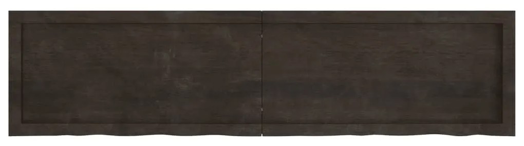 sötétbarna kezelt tömör tölgyfa fali polc 160 x 40 x (2-4) cm