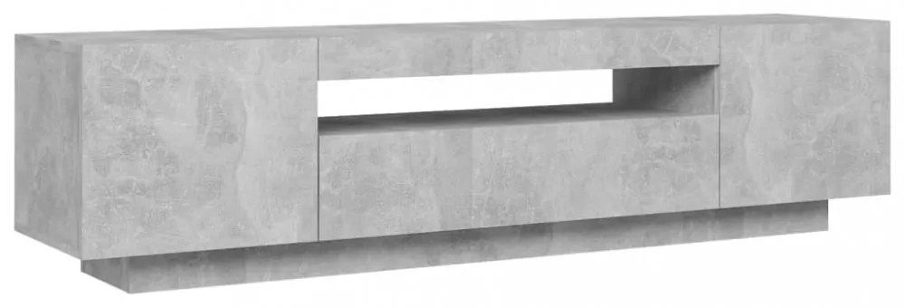 betonszürke TV-szekrény LED-lámpákkal 160 x 35 x 40 cm