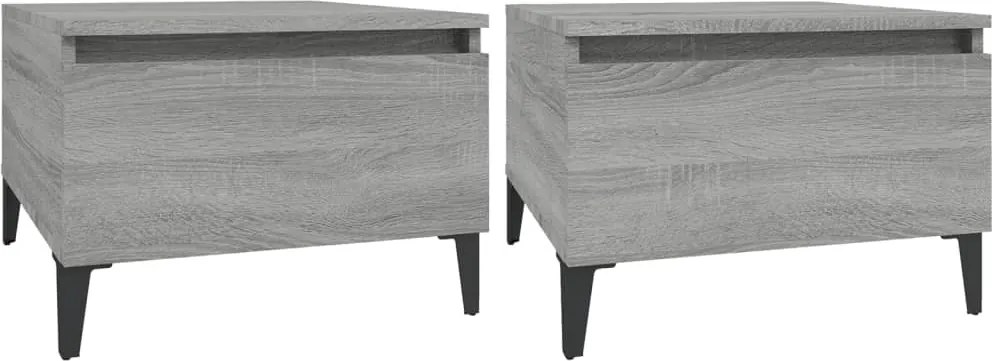 vidaXL 2 db szürke sonoma színű szerelt fa kisasztal 50x46x35 cm