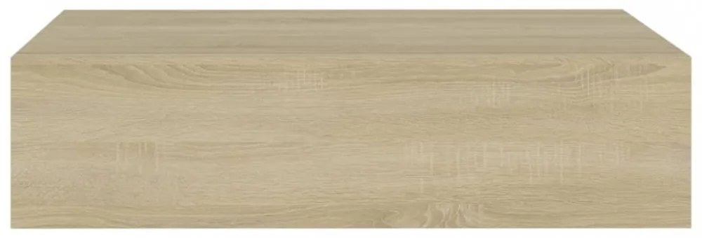 tölgyszínű MDF falra szerelhető fiókos polc 40 x 23,5 x 10 cm