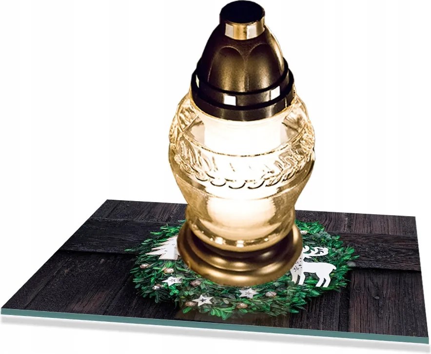 Mécsestartó edzett üvegből 30x22cm Emlékmű