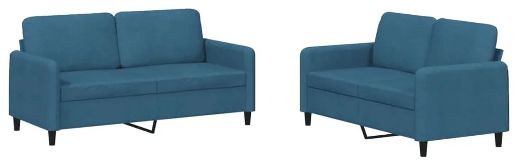 2 részes kék bársony ülőgarnitúra