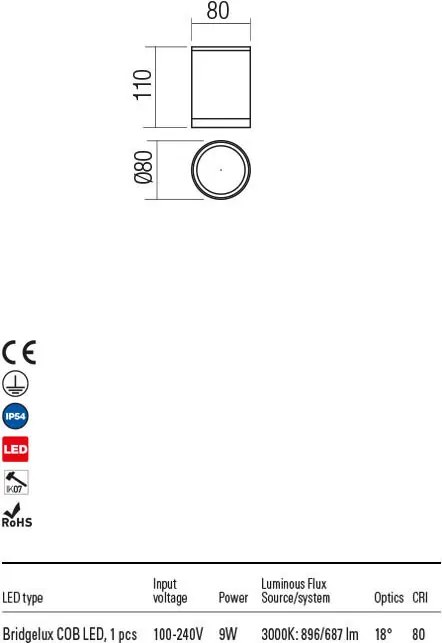 REDO 90339 XILO Modern Kültéri Mennyezeti Lámpa LED IP54