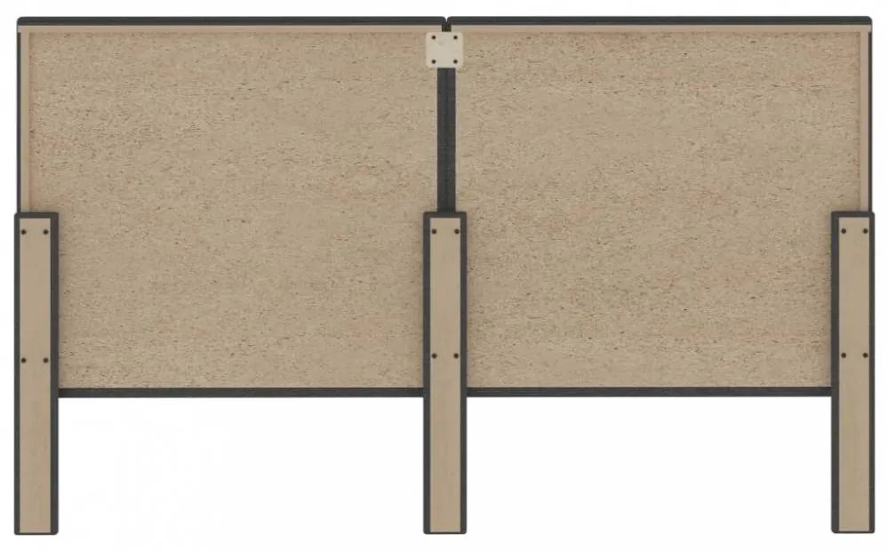 Sötétszürke szövet steppelt fejvég 180 x 200 cm