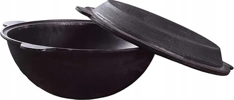 Kazan Üzbég 6L-es öntöttvas bogrács fedővel-serpenyővel