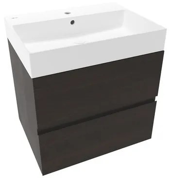 Naturel Verona Fürdőszobaszekrény mosdóval 60x50x45,5 cm sötét fa matt VERONA60TDU2