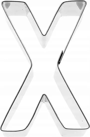 Rozsdamentes acél kekszlyukasztó forma X Betű Birkmann