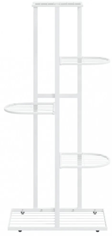 fehér 5 szintes acél virágtartó állvány 43 x 22 x 98 cm