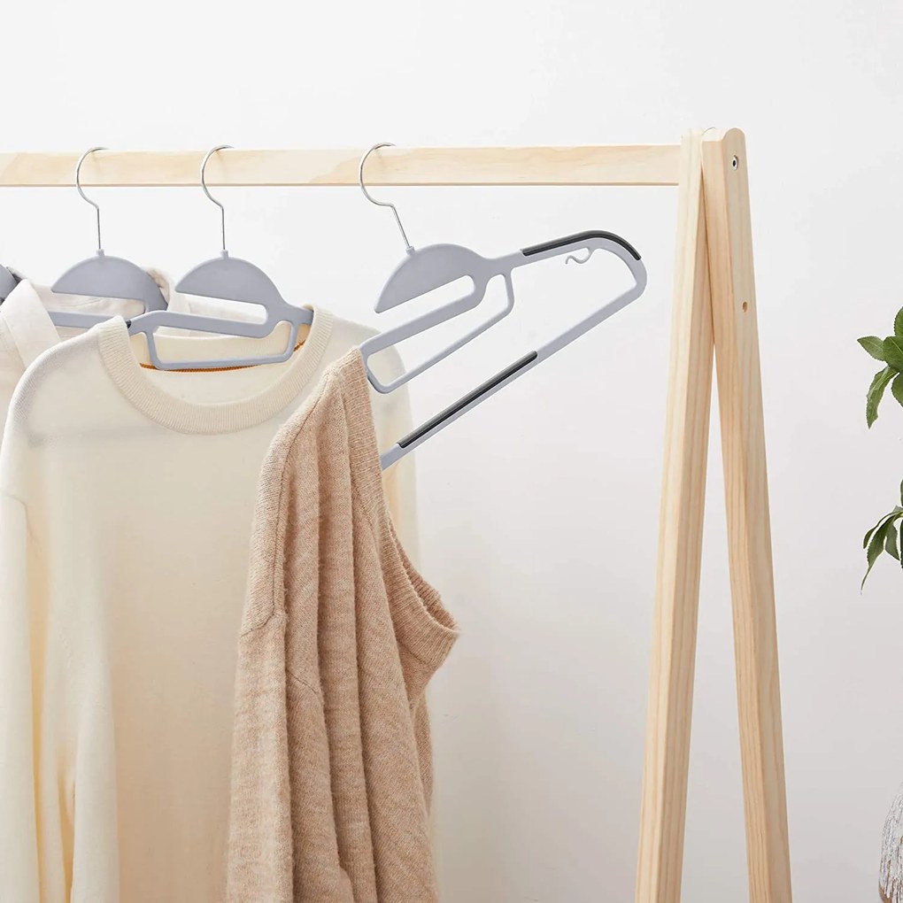 Csúszásmentes vállfa, műanyag ruhaakasztók, 50 db