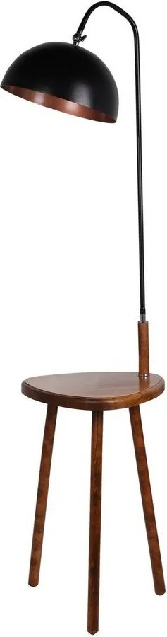 Fekete-barna állólámpa polccal fém búrával (magasság 160 cm) Table – Opviq lights