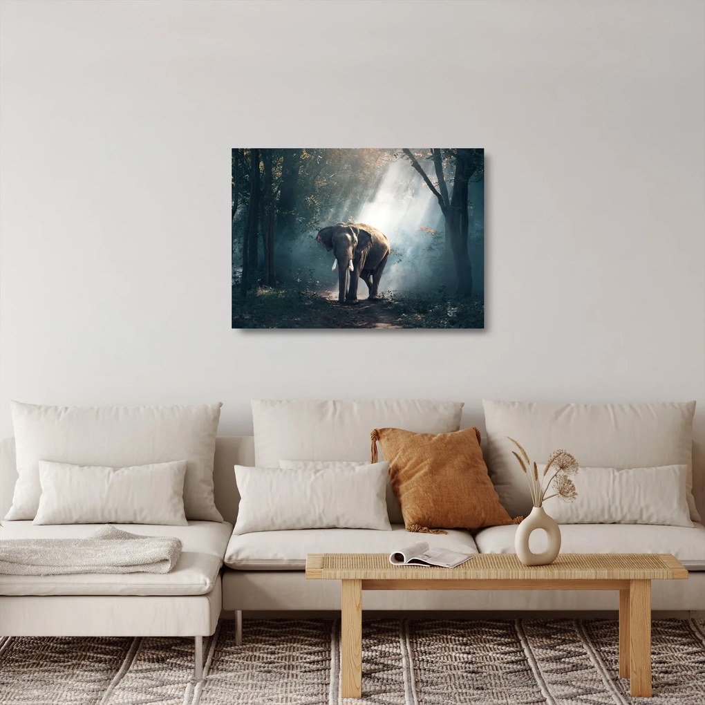 Elefánt a dzsungelben képe (üvegen) (70x50 cm)