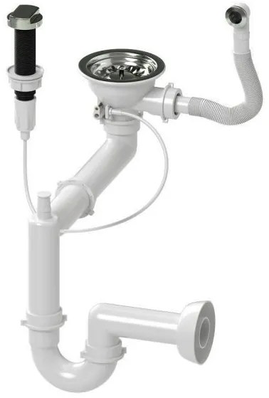 Gránit mosogató NERO Eris + kihúzható zuhanyfejes Snake csaptelep + adagoló + dugókiemelő (matt fekete)