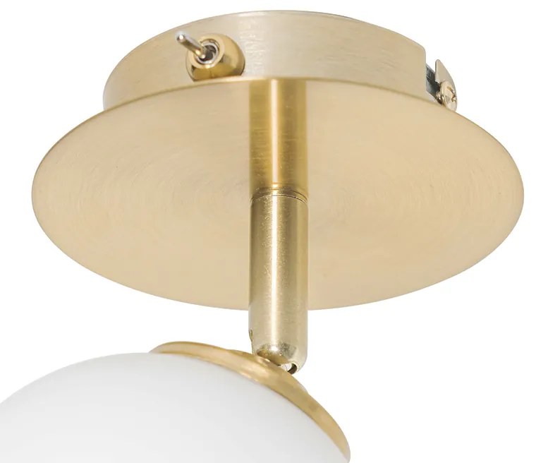 Modern spotlámpa arany opál üveggel kapcsolóval - Athén