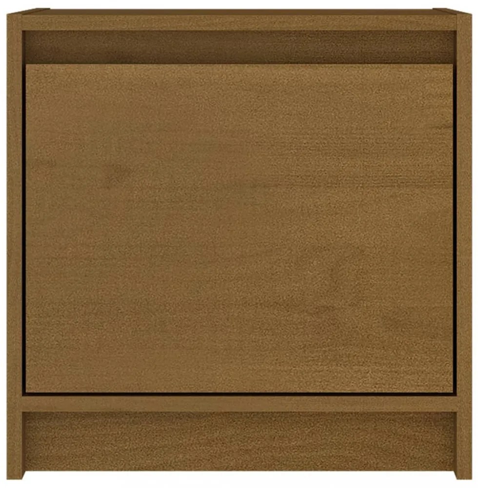 2 db mézbarna tömör fenyőfa éjjeliszekrény 40 x 30,5 x 40 cm