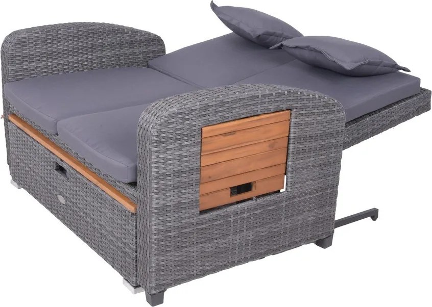 Szürke műrattan kerti kanapé Bari – Garden Pleasure