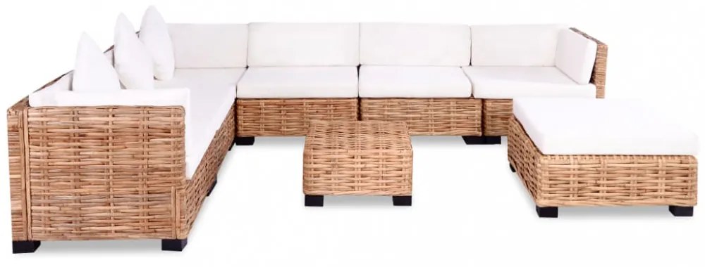 27 részes természetes rattan kanapészett