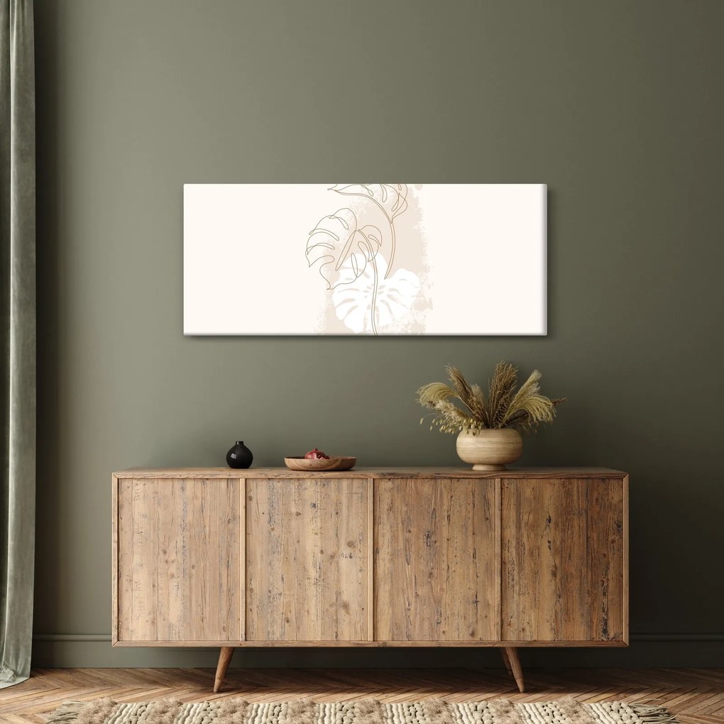 Kép - Line art monstera N⁰1 (120x50 cm)
