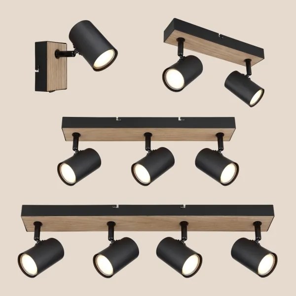 Globo 57911-3BW - Spotlámpa ROBBY 3xGU10/35W/230V fekete/barna