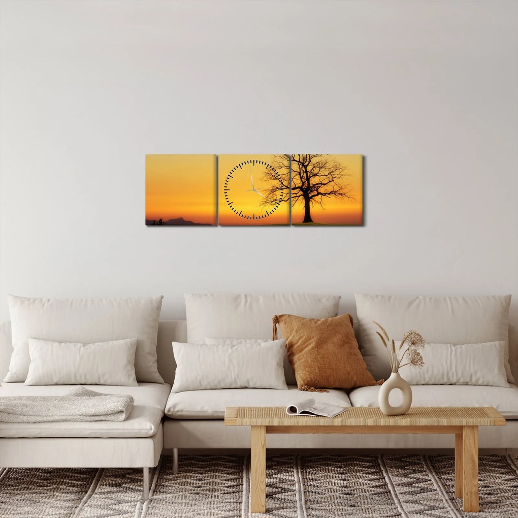 Egy fa képe a mezőn (órával) (90x30 cm)