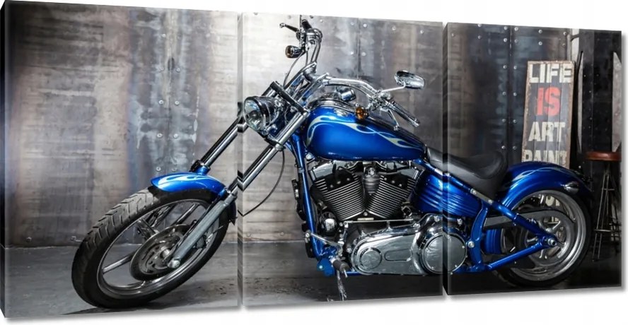 Vászonkép 210x100 Kék chopper
