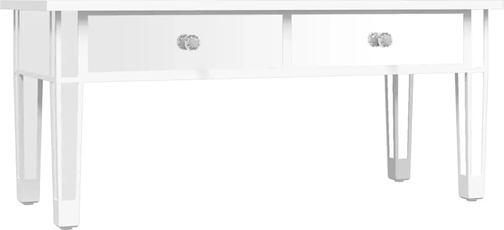 vidaXL tükrös szerelt fa és üveg dohányzóasztal 106 x 45 x 45 cm