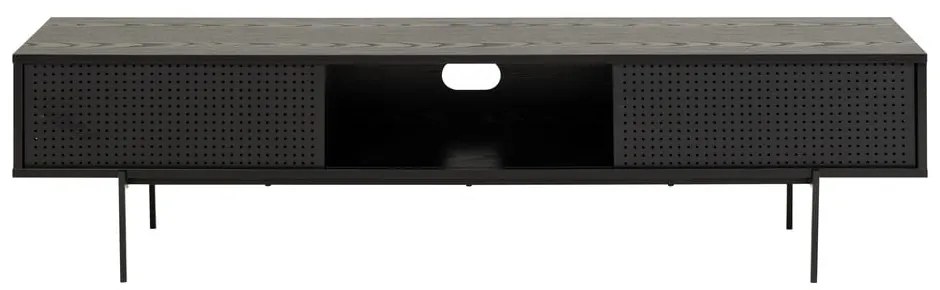 Fekete TV-állvány kőrisfa dekorral 180x44,5 cm Angus – Actona