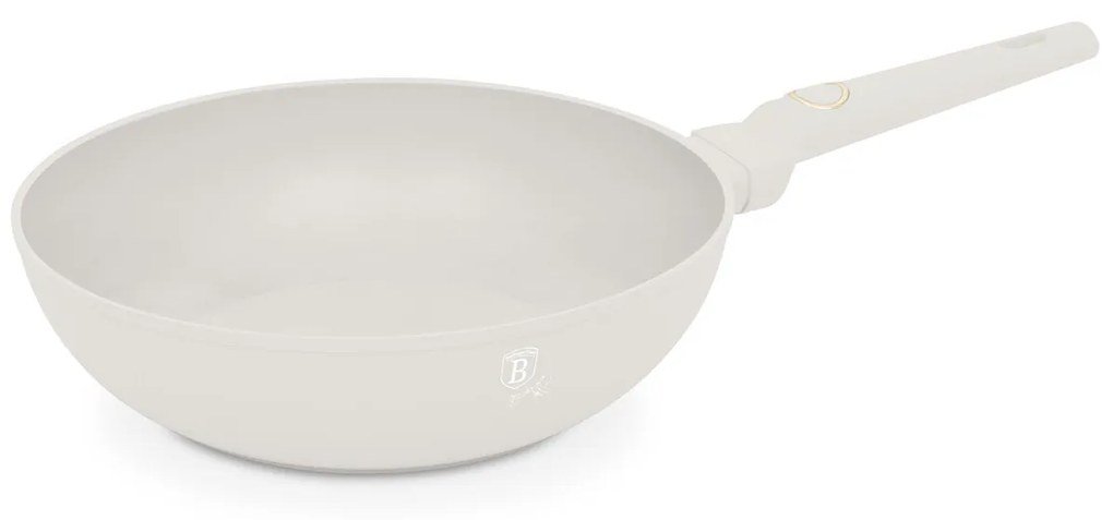 Berlinger Haus indukciós tapadásmentes wok serpenyő 28 cm matt krém Sahara Collection