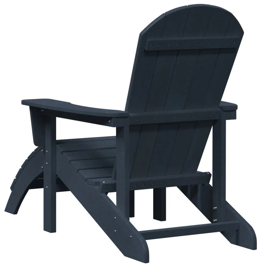 Adirondack szék lábtámasszal Tengerészkék HDPE