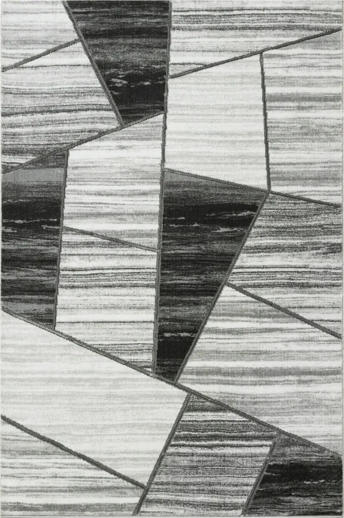 Csillogó Szőnyeg Puha Krém Szürke Márvány Ezüst Vonalak Felix 120x170 cm