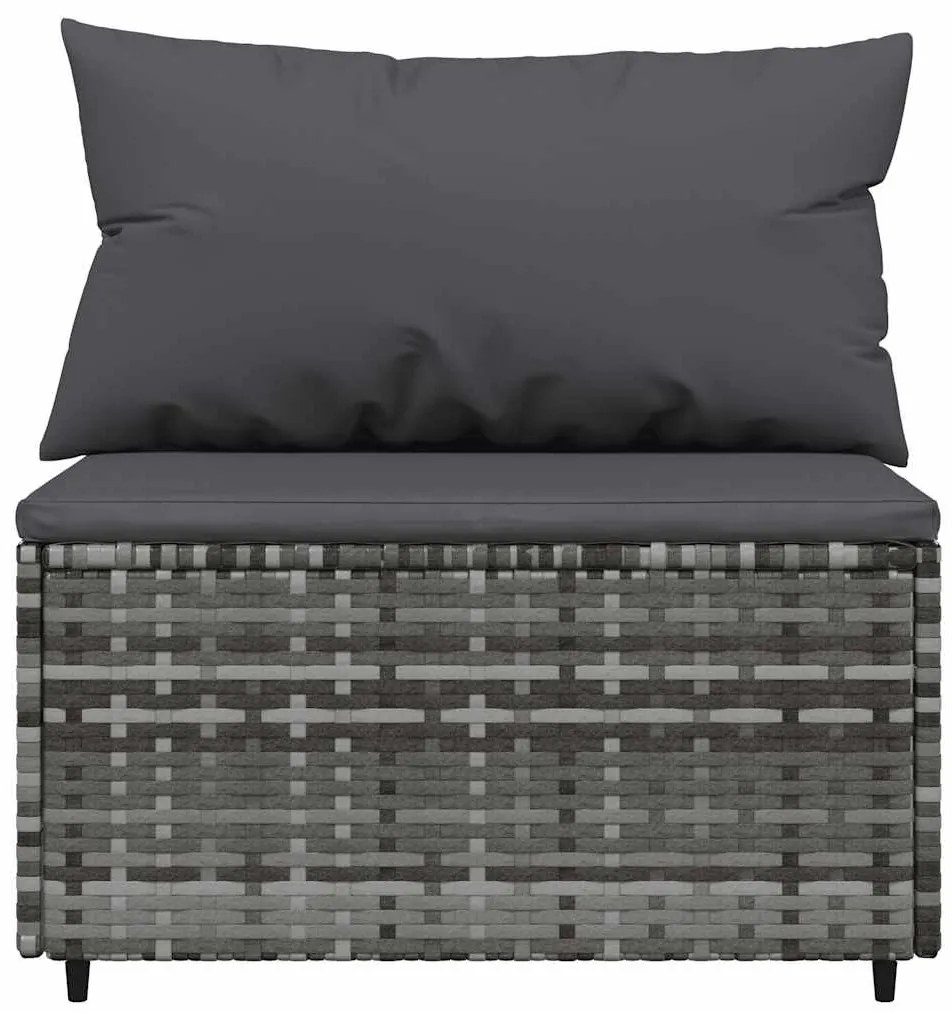 3 részes szürke polyrattan kerti ülőgarnitúra párnákkal
