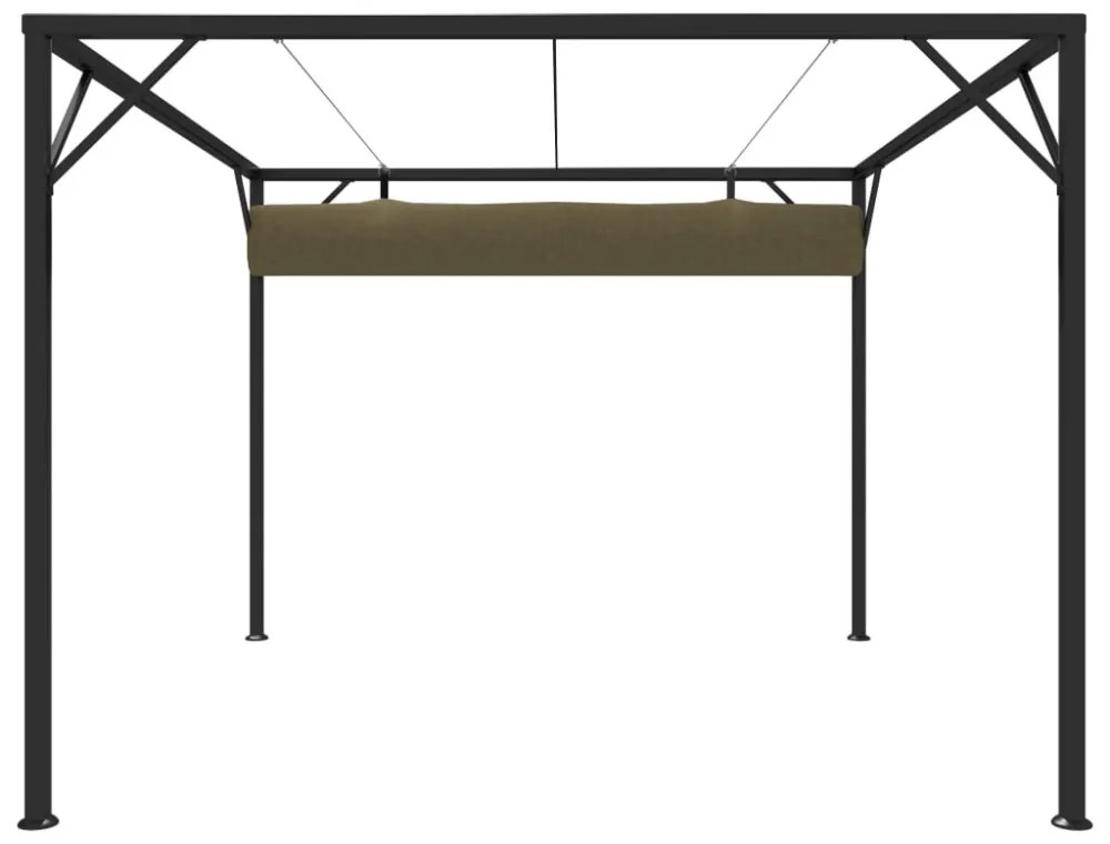 tópszínű kerti pavilon behúzható tetővel 3 x 3 m 180 g/m²